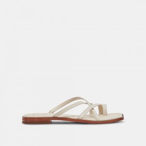 Dolce Vita Indigo Leather Women Sandals Cream | US-506721NZJ