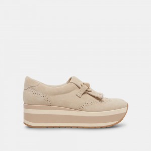 Dolce Vita Jhax Suede Women Sneakers Beige | US-138756VBF