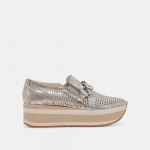 Dolce Vita Jhenee Perforated Women Sneakers Silver | US-731842RAK