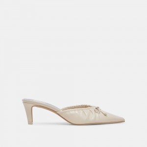 Dolce Vita Kairi Mid Crinkle Patent Women Heels Cream | US-538269RXL