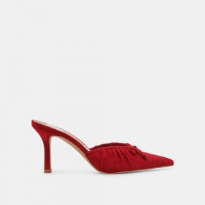 Dolce Vita Kairi Suede Women Heels Red | US-190624WKB