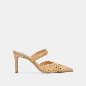 Dolce Vita Kaline Raffia Women Heels Light Brown | US-953201IDB