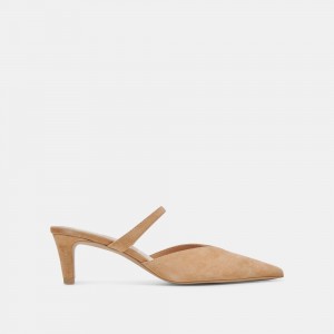 Dolce Vita Kanika Mid Suede Women Heels Brown | US-149586MFN