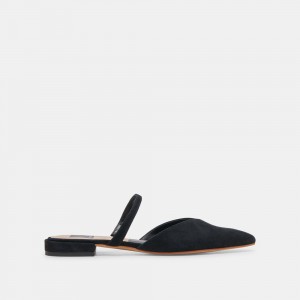 Dolce Vita Kanika Suede Women Flats Black | US-708235FTY