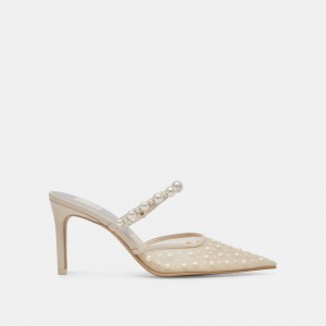 Dolce Vita Katik Pearl Mesh Women Heels Cream | US-674950NVF