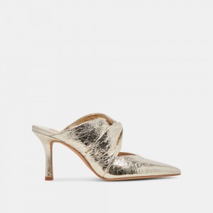 Dolce Vita Kelsy Leather Women Heels Platinum | US-793205LNT