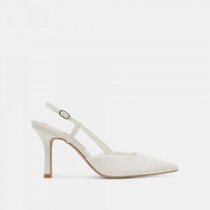 Dolce Vita Kim Leather Women Heels White | US-157843RDE