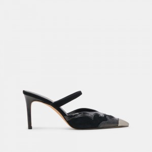 Dolce Vita Klover Suede Women Heels Black | US-324901XYZ