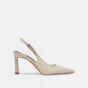 Dolce Vita Krista Leather Women Heels Beige | US-016835YZN