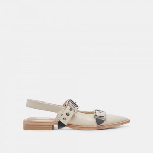 Dolce Vita Labell Crinkle Patent Women Flats Cream | US-137859VOT