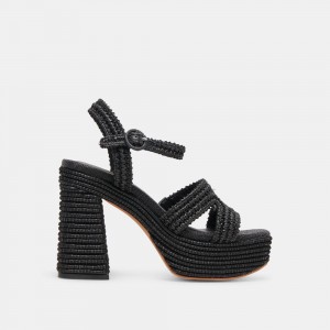 Dolce Vita Lacye Woven Women Heels Black | US-290186IGW