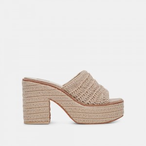 Dolce Vita Ladin Woven Women Heels Sandals Beige | US-986524TQZ