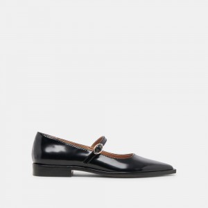 Dolce Vita Largo Leather Women Flats Black | US-152764NFV