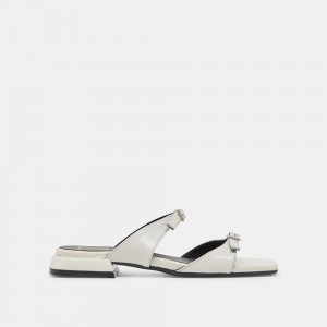 Dolce Vita Lavern Crinkle Patent Women Sandals White | US-091546BOR