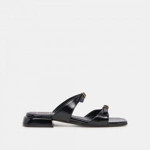 Dolce Vita Lavern Crinkle Patent Women Sandals Black | US-630857PTD