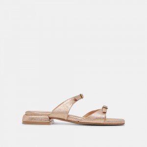 Dolce Vita Lavern Leather Women Sandals Gold | US-263194HSQ