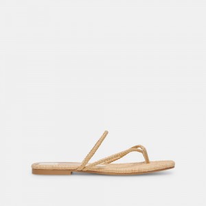 Dolce Vita Leanna Raffia Women Sandals Light Brown | US-641302RTX