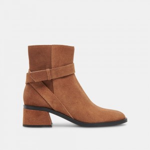 Dolce Vita Leland Suede Women Booties Brown | US-809647BXO