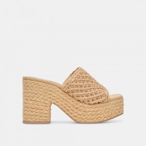 Dolce Vita Lisha Raffia Women Heels Light Brown | US-904351BNJ