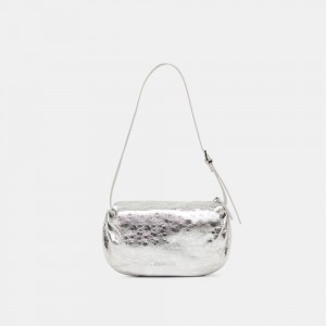 Dolce Vita Livi Leather Women Shoulder Bag Silver | US-183049AQU