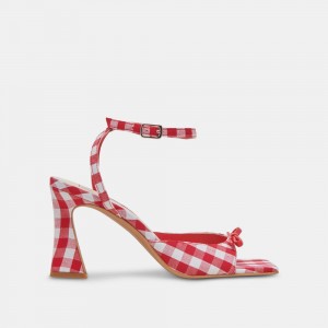 Dolce Vita Loise Women Heels White / Red | US-830792DCZ