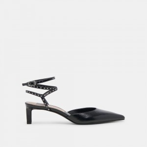 Dolce Vita Loklyn Stud Crinkle Patent Women Heels Black | US-420568KDO