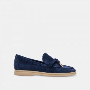 Dolce Vita Lonzo Suede Women Flats Navy | US-713602FKZ