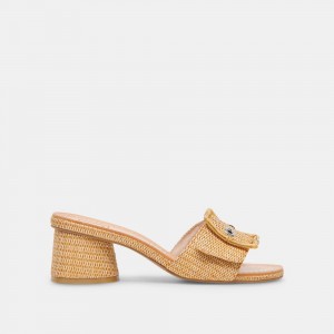 Dolce Vita Lucey Raffia Women Heels Brown | US-026893UAC