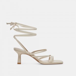 Dolce Vita Malabo Leather Women Heels Cream | US-875269EPM