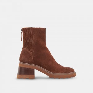 Dolce Vita Martey H2O Suede Women Boots Dark Brown | US-287501UBX