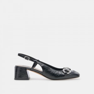 Dolce Vita Melli Crinkle Patent Women Heels Black | US-407516NWL