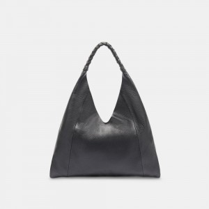 Dolce Vita Mia Leather Women Tote Black | US-780941HOM