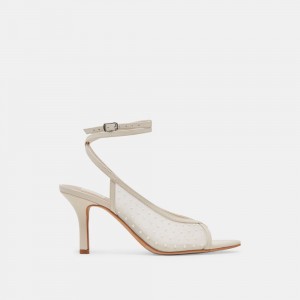 Dolce Vita Missy Pearl Mesh Women Heels Cream | US-805432VED