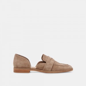 Dolce Vita Moyra Suede Women Flats Brown | US-687431SWD