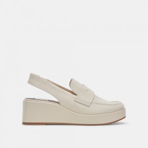 Dolce Vita Nada Wedge Crinkle Patent Women Loafers Cream | US-347958MKO