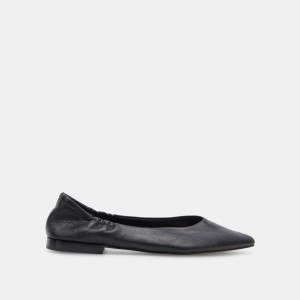 Dolce Vita Nadav Leather Women Ballet Flats Black | US-360784WPZ