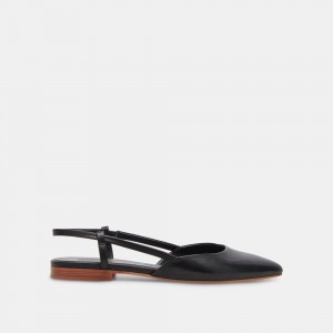 Dolce Vita Narah Leather Women Flats Black | US-198735JLZ