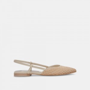 Dolce Vita Narah Raffia Women Flats Beige | US-064529CJV