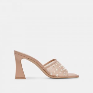 Dolce Vita Narda Pearl Mesh Women Heels Beige | US-135089JVU