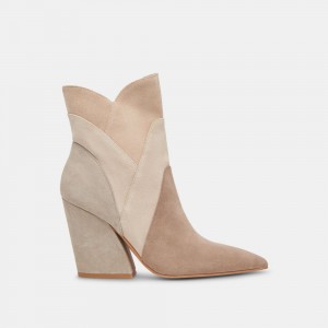 Dolce Vita Neena Suede Women Booties Beige / Grey | US-374815XCY