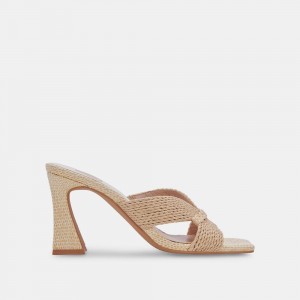 Dolce Vita Nitro Raffia Women Heels Light Brown | US-659283FIZ