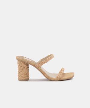 Dolce Vita Noles Raffia Women Heels Light Brown | US-572194IJB