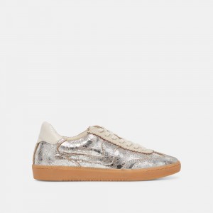 Dolce Vita Notice Leather Women Sneakers Silver | US-831745FOW