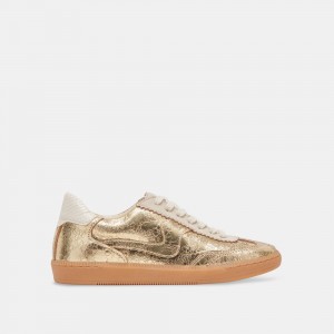 Dolce Vita Notice Leather Women Sneakers Gold | US-136457WFD