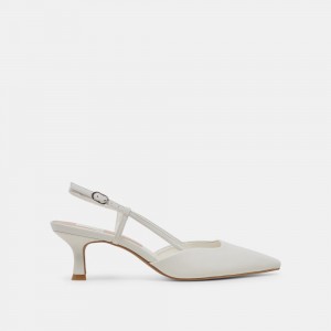 Dolce Vita Odela Leather Women Heels White | US-581409IRK