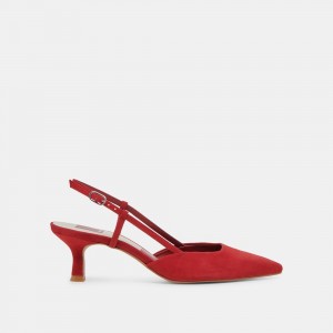 Dolce Vita Odela Suede Women Heels Red | US-382794QKE