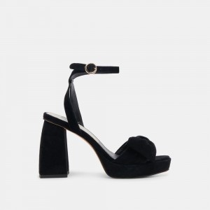 Dolce Vita Pacie Suede Women Heels Black | US-320495AHK