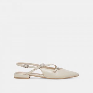 Dolce Vita Pamla Pearl Crinkle Patent Women Flats Cream | US-901586PDT