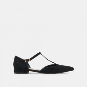 Dolce Vita Peaty Suede Women Flats Black | US-268094KMN