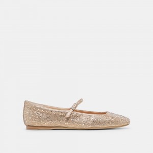 Dolce Vita Reyes Crystal Women Ballet Flats Light Gold | US-749801QYH